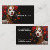 ラッシーレッド&金ゴールド:女性のチャームgy656 名刺 (正面/裏面)