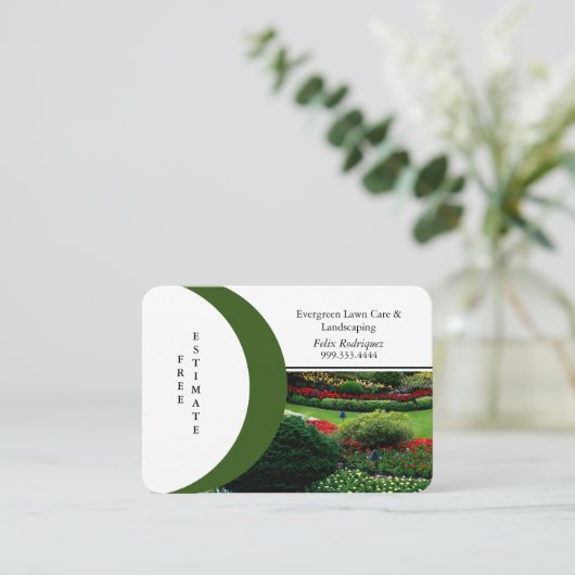 ラッシーローンフォトネーム造園名刺 名刺 (スタンド正面)