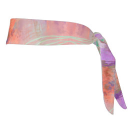 ラッシー抽象芸術ミントグリーン&オレンジタイヘッドバンド タイヘッドバンド