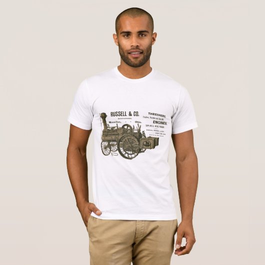 ラッセルとCo. Steam Traction Engineファーム1889 Tシャツ (正面フル)