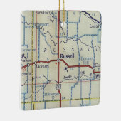 ラッセルカンザスのヴィンテージの地図 セラミックオーナメント (右)