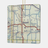 ラッセルカンザスのヴィンテージの地図 セラミックオーナメント (左)