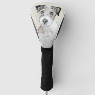 ラッセルテリアの荒い絵画-元の犬の芸術 ゴルフヘッドカバー