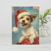 ラッセルテリアクリスマス シーズンカード (スタンド正面)