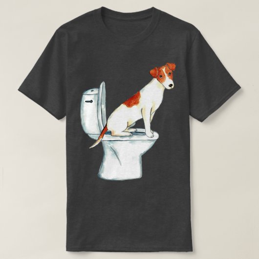 ラッセルテリア犬トイレ1 Tシャツ (デザイン正面)
