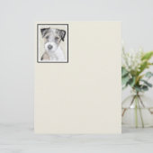 ラッセルテリア絵画ラフのオリジナル- Dog Art (スタンド正面)