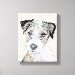 ラッセルテリア絵画ラフのオリジナル- Dog Art キャンバスプリント