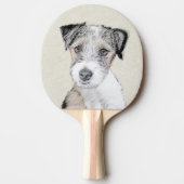 ラッセルテリア絵画ラフのオリジナル- Dog Art 卓球ラケット (正面)