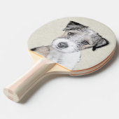 ラッセルテリア絵画ラフのオリジナル- Dog Art 卓球ラケット (正面アングル)