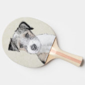 ラッセルテリア絵画ラフのオリジナル- Dog Art 卓球ラケット (横)