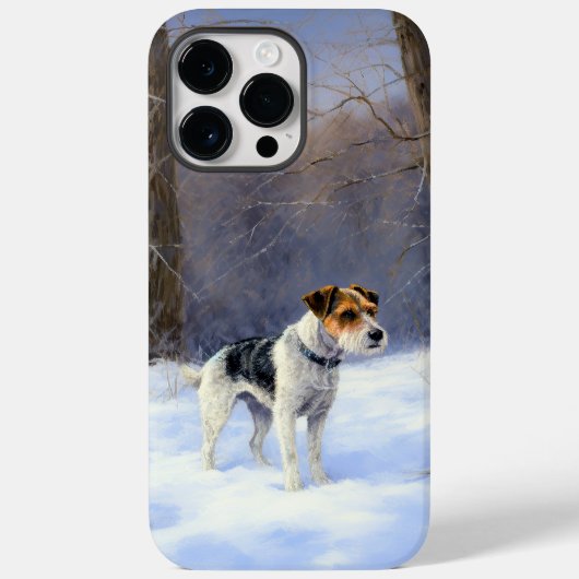 ラッセルテリア 雪のクリスマス Case-Mate iPhoneケース (裏面)
