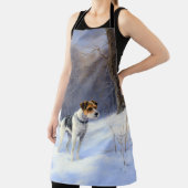 ラッセル・テリアが雪のクリスマスを過ごした エプロン (インサイチュ)