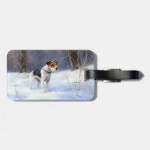 ラッセル・テリアが雪のクリスマスを過ごした ラゲッジタグ (裏面横)