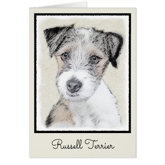 ラッセル・テリアのラフな絵 - オリジナルの犬の芸術 (正面)