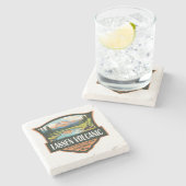 ラッセン火山国立公園イラストレーション旅行 ストーンコースター (横)