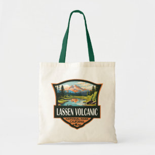 ラッセン火山国立公園イラストレーション旅行 トートバッグ