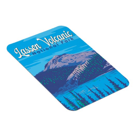 ラッセン火山国立公園イラストレーション旅行 マグネット (右側)