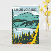 ラッセン火山国立公園カリフォルニアヴィンテージ カード (黄色い花)