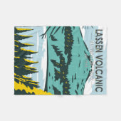 ラッセン火山国立公園カリフォルニアヴィンテージ フリースブランケット (正面(横))