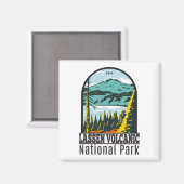 ラッセン火山国立公園カリフォルニアヴィンテージ マグネット (正面/裏面)