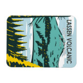 ラッセン火山国立公園カリフォルニアヴィンテージ マグネット (横)