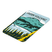 ラッセン火山国立公園カリフォルニアヴィンテージ マグネット (左側)
