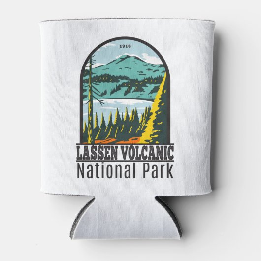 ラッセン火山国立公園カリフォルニアヴィンテージ 缶クーラー (正面)
