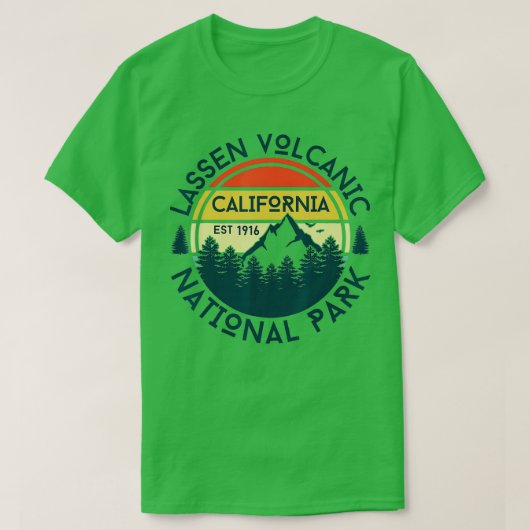 ラッセン火山国立公園カリフォルニア自然ハイ Tシャツ (デザイン正面)