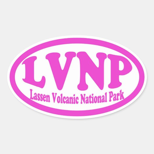 ラッセン火山国立公園ピンクの楕円シール 楕円形シール (正面)