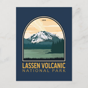 ラッセン火山国立公園ヴィンテージの紋章 ポストカード