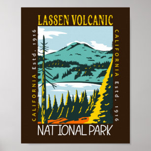 ラッセン火山国立公園動揺してヴィンテージ ポスター
