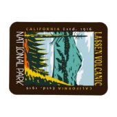 ラッセン火山国立公園動揺してヴィンテージ マグネット (横)