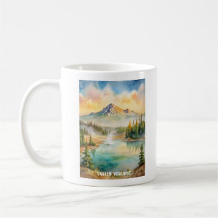 ラッセン火山国立公園水絵画色の コーヒーマグカップ