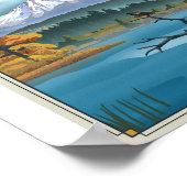 ラッセン火山国立公園石版画ポスター ポスター (角)