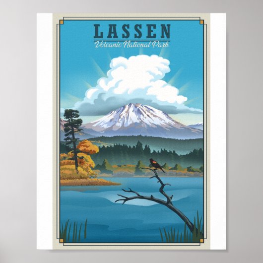 ラッセン火山国立公園石版画ポスター ポスター (正面)