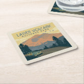 ラッセン火山国立公園 |出張 スクエアペーパーコースター (アングル)