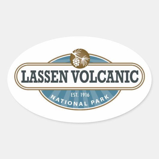 ラッセン火山国立公園 楕円形シール (正面)