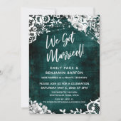 ラッセ、ライト&フラルオーバーターコイズ 私たち結婚しました! 招待状 (正面)