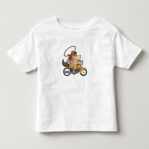 ラッソーとオートバイを操るカウボーイのような馬 トドラーTシャツ
