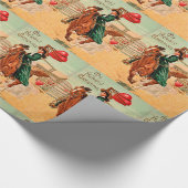 ラッソーハートヴィンテージバレンタイン ラッピングペーパー (角)