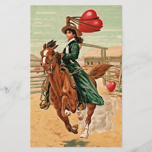 ラッソーハートヴィンテージバレンタイン 便箋 (正面)