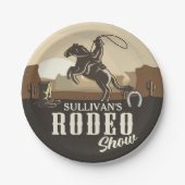 ラッソー ローピング ラウンドアップ 追加名 ウエスタン ロデオ ショー ペーパープレート (正面)