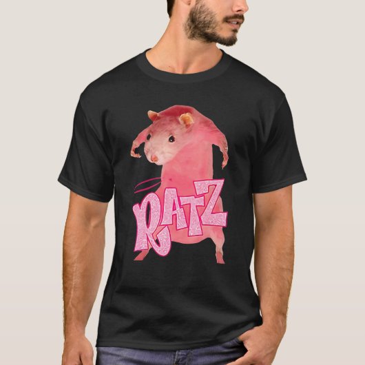 ラッツかわいいピンクマウス Tシャツ (正面)