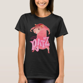 ラッツ かわいいピンクのネズミ Tシャツ