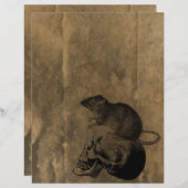 ラットとスカルビクトリアンゴシックスクラップブック紙 (正面/裏面)