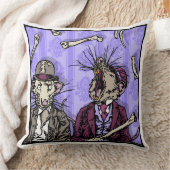 ラットとボーン – ポップ・アートのゴシック悪夢超現実的スクエア クッション (ブランケット)