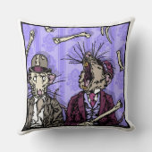 ラットとボーン – ポップ・アートのゴシック悪夢超現実的スクエア クッション (裏面)
