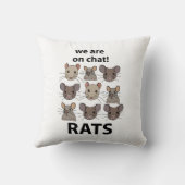 ラットの動物はチャット中のラおもしろいット クッション (裏面)
