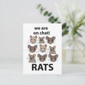 ラットの動物はチャット中のラおもしろいット ポストカード (スタンド正面)