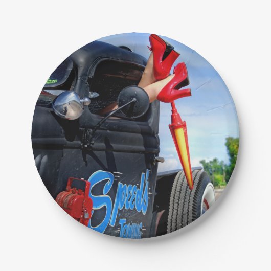 ラットの棒のトラックのロカビリーのベティのピンナップを引く速度 ペーパープレート (正面)